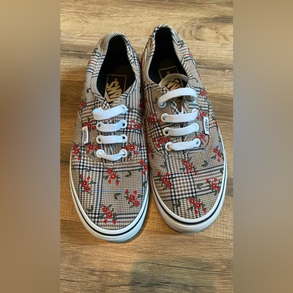 PLAID FLORAL VANS